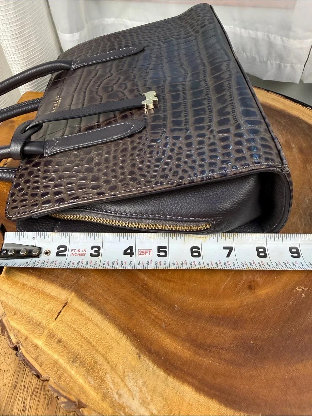 Radley London Liverpool Street Croc Embossed Leather Satchel EUC